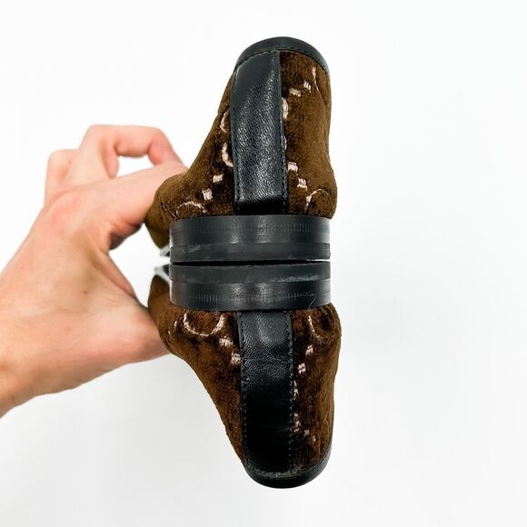 Gucci Loafers Horsebit Jordaan Velvet Flats GG Monogram Size 37.5, 7.5 - Picture 11 of 13